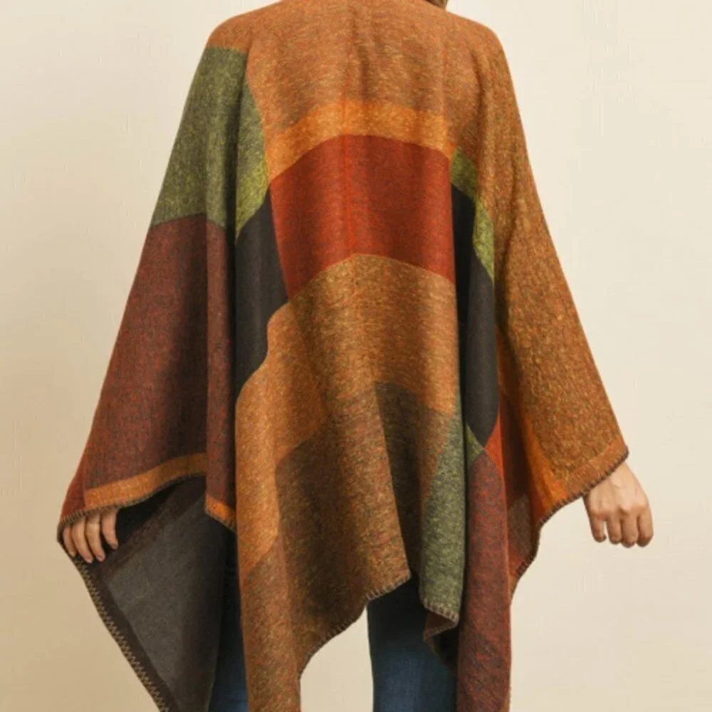 OLIVE MULTICOLOR GEOMETRIC SHAPE kimono / shrug
